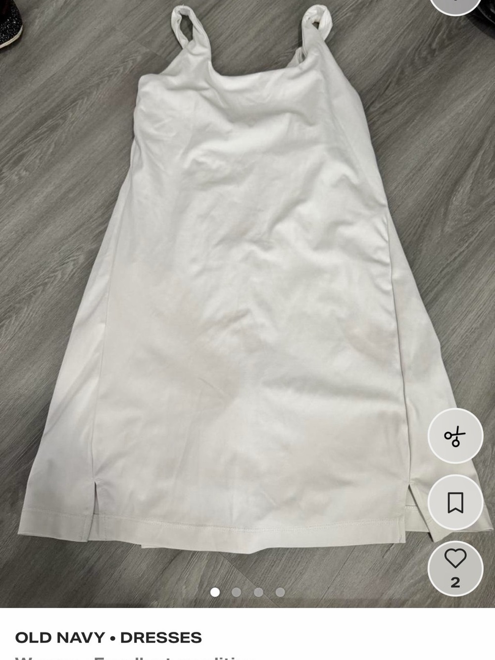 Old Navy White A-Line Slip Dress with Slim Straps